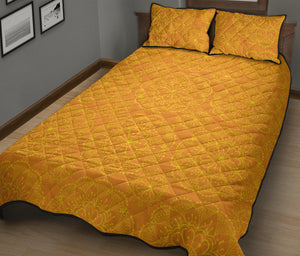 Orange traditional indian element pattern Quilt Bed Set