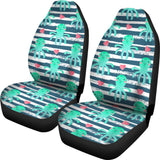 Cute Octopuses Heart Striped Background Universal Fit Car Seat Covers
