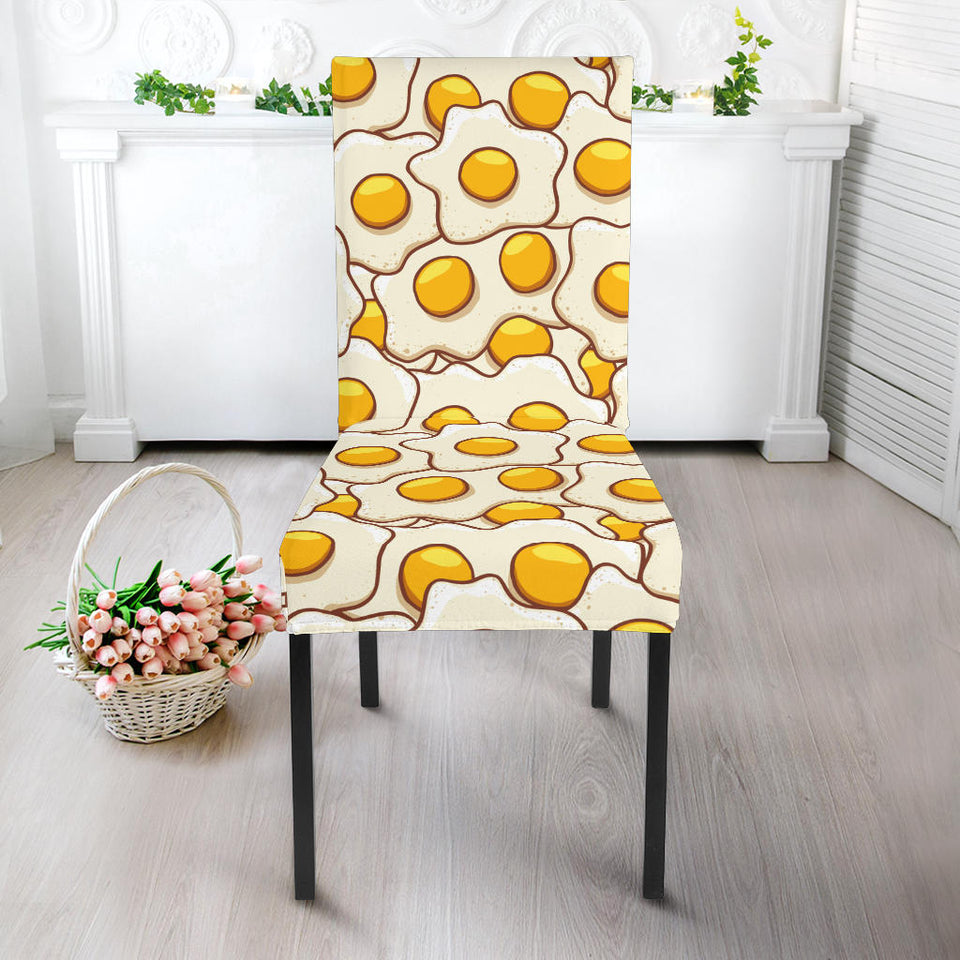 Fried Eggs Pattern Print Design 02 Dining Chair Slipcover