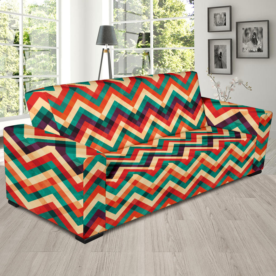Zigzag  Chevron Colorful Pattern Sofa Slipcover