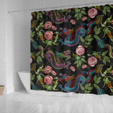Dragons Flower Pattern Shower Curtain Fulfilled In US