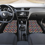 Camper Van Pattern Print Design 02 Front Car Mats