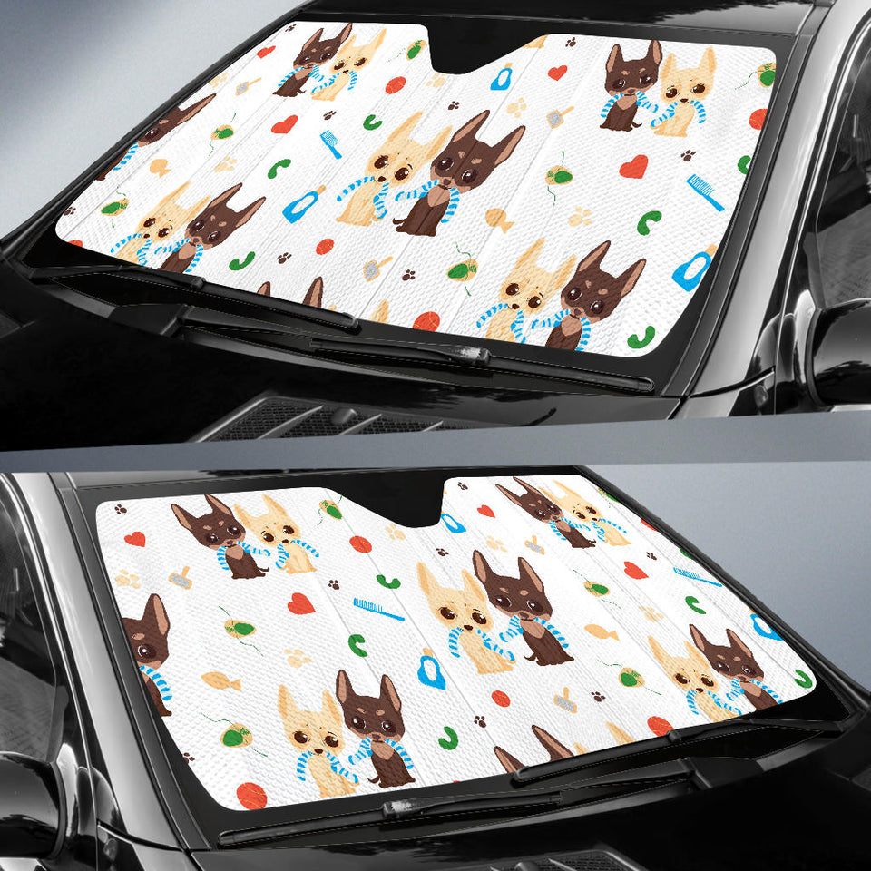 Cute Chihuahua Dog Pattern Car Sun Shade