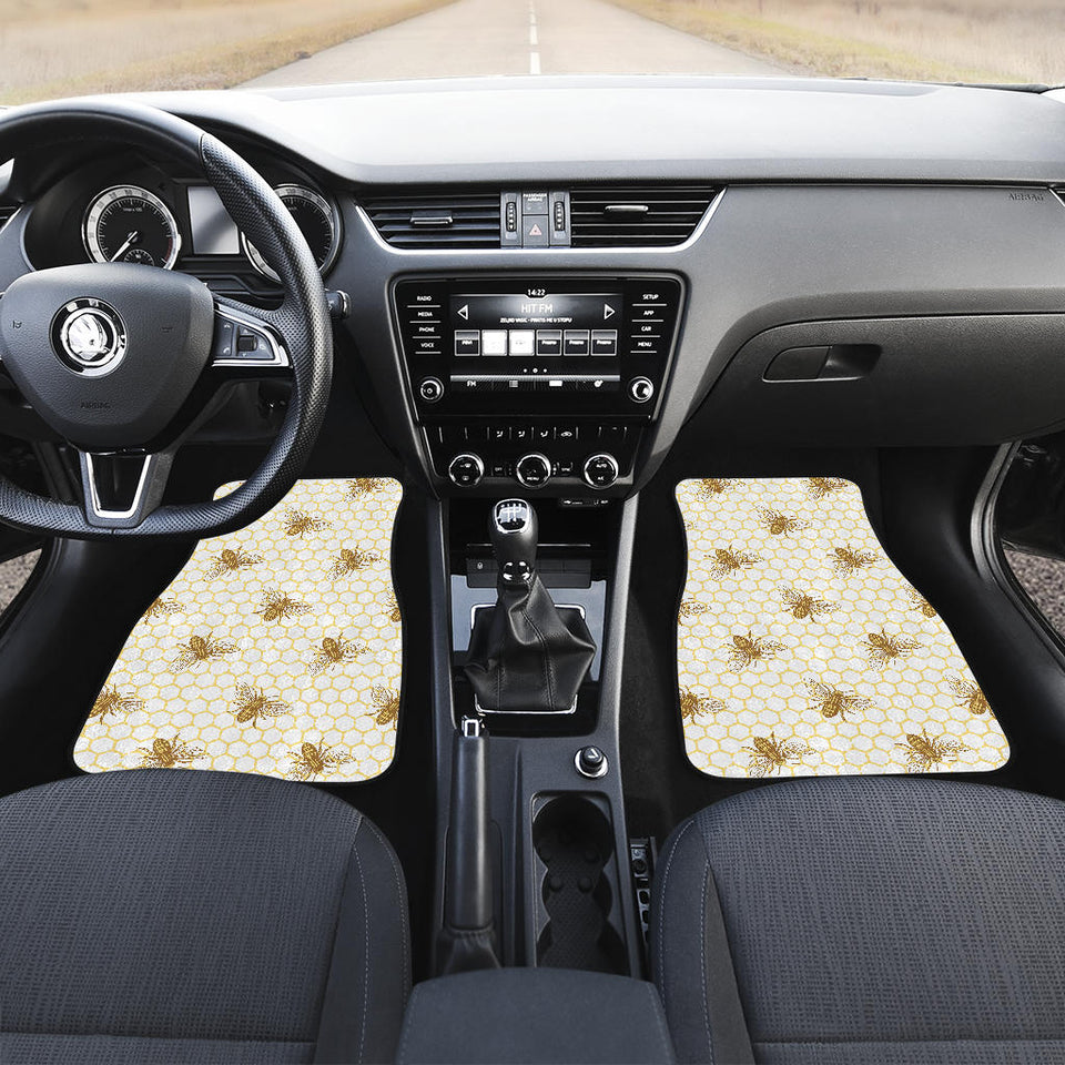 Bee Honeycomb Seamless Design Pattern  Front Car Mats
