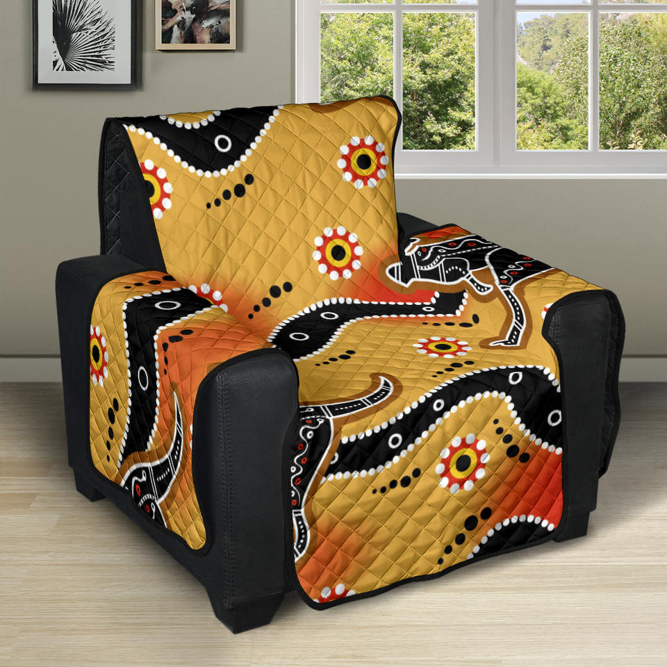 Kangaroo Australian aboriginal art pattern Recliner Cover Protector