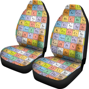 Chemistry Periodic Table Pattern Print Design 01 Universal Fit Car Seat Covers