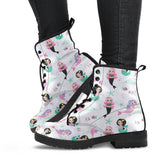 Cute Mermaid Dolphin Fish Starfish Pattern Leather Boots