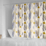 Lavender Modern Pattern Blackground Shower Curtain Fulfilled In US