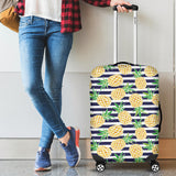 Pineapples Pattern Striped Background Cabin Suitcases Luggages