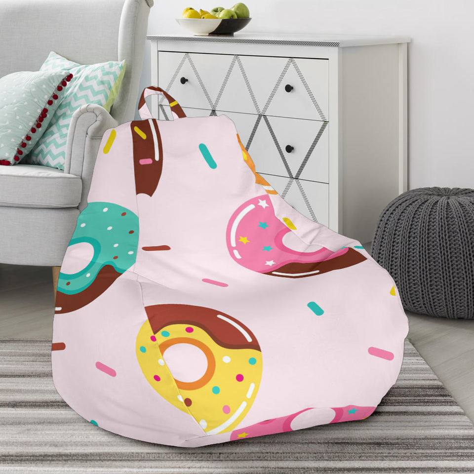 Donut Pattern Glaze Pink Background Bean Bag Cover