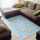 Cute Cow Flower Pattern Area Rug