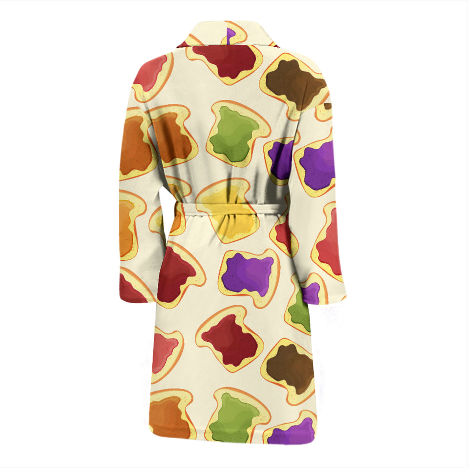 Bread Toast Pattern Print Design 02 Men's Bathrobe