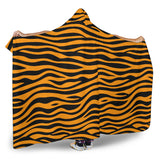 Bengal Tigers Skin Print Pattern Background Hooded Blanket