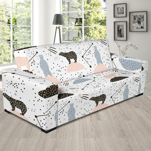 Polar Bears Star Poka Dot Pattern Sofa Slipcover