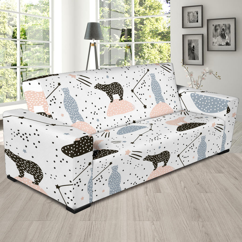 Polar Bears Star Poka Dot Pattern Sofa Slipcover