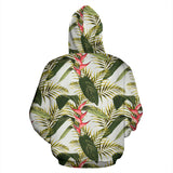 Heliconia Pattern Zip Up Hoodie