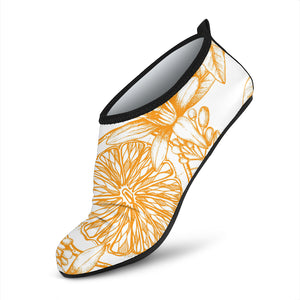 Hand Drawn Orange Fruit Pattern Aqua Shoes