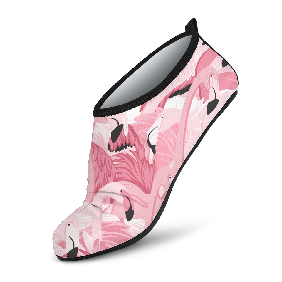 Pink Flamingos Pattern Background Aqua Shoes