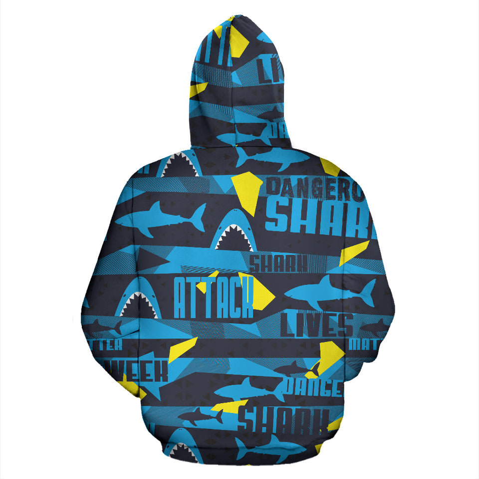Shark Dangerous Zip Up Hoodie