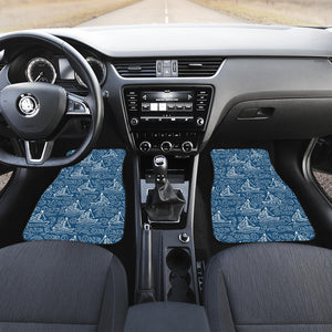 Hand Drawn Sailboat Pattern Front Car Mats
