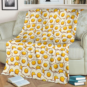 Fried Eggs Pattern Print Design 02 Premium Blanket