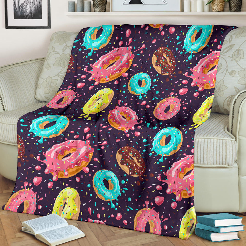 Colorful Donut Glaze Pattern Premium Blanket