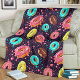 Colorful Donut Glaze Pattern Premium Blanket