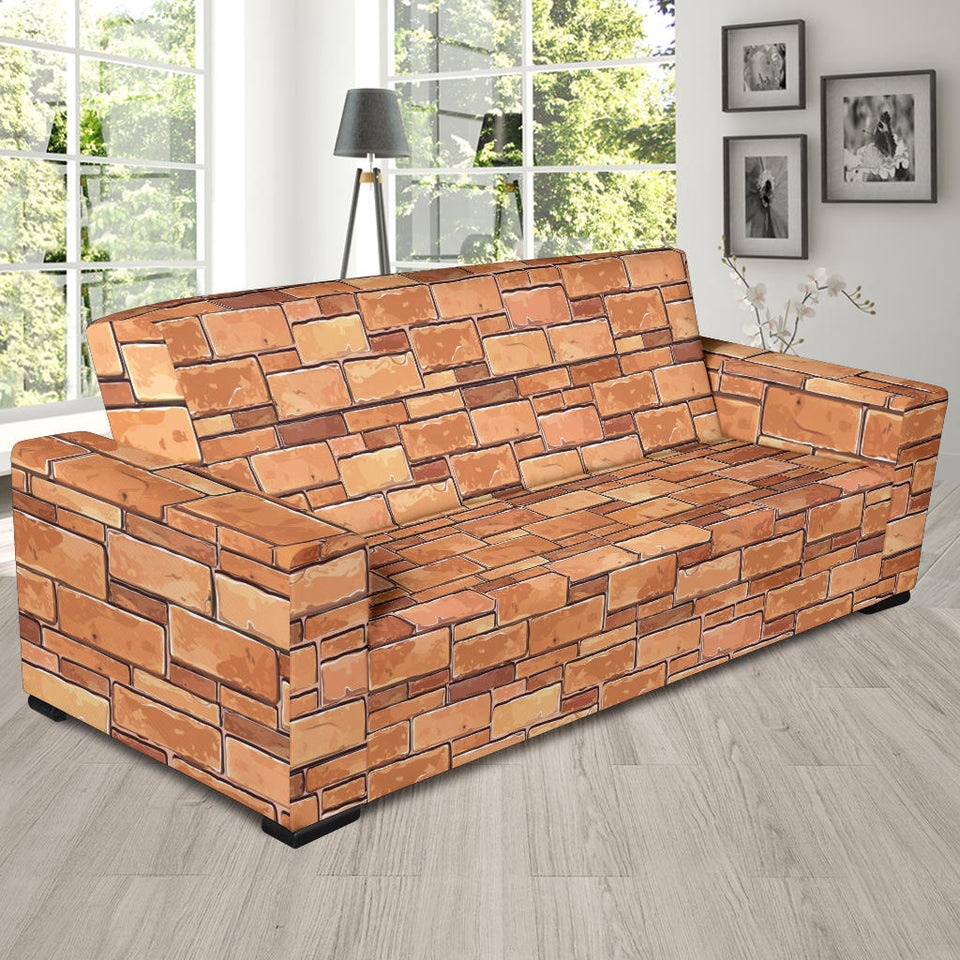 Brick Printed Pattern Print Design 04 Sofa Slipcover