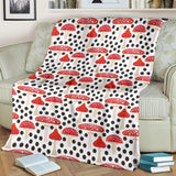 Red Mushroom Dot Pattern Premium Blanket