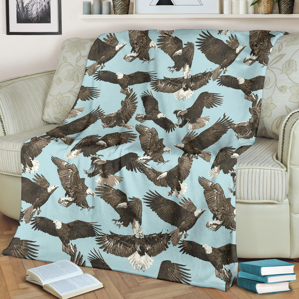 Eagle Pattern Print Design 01 Premium Blanket