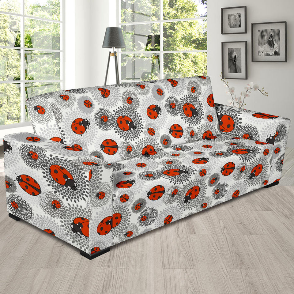 Ladybug Pattern Print Design 05 Sofa Slipcover