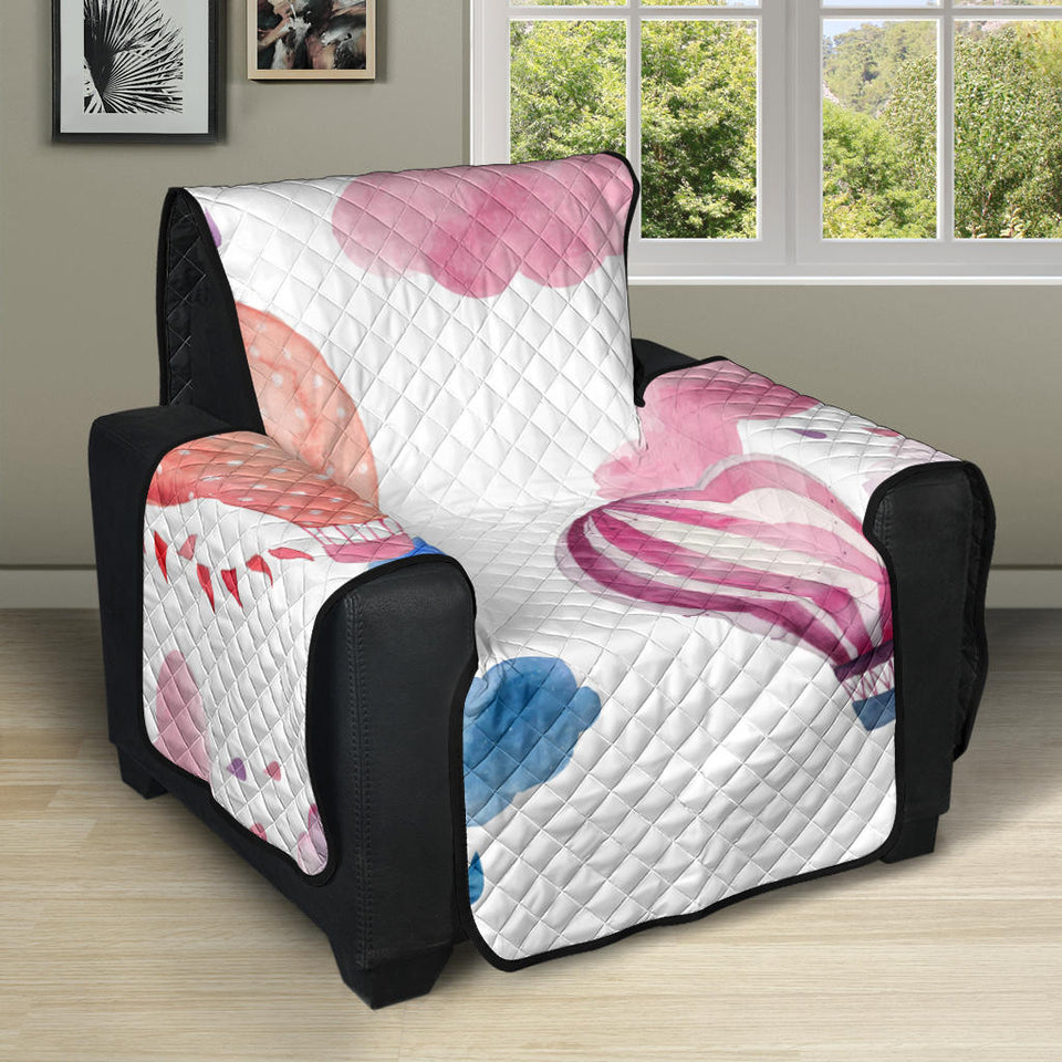 Watercolor air balloon cloud pattern Recliner Cover Protector