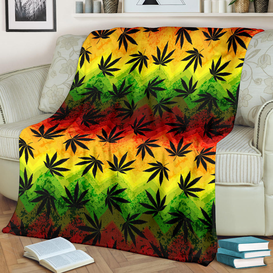 Canabis Marijuana Weed Pattern Print Design 03 Premium Blanket