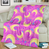 Moon Pink Rose Background Premium Blanket
