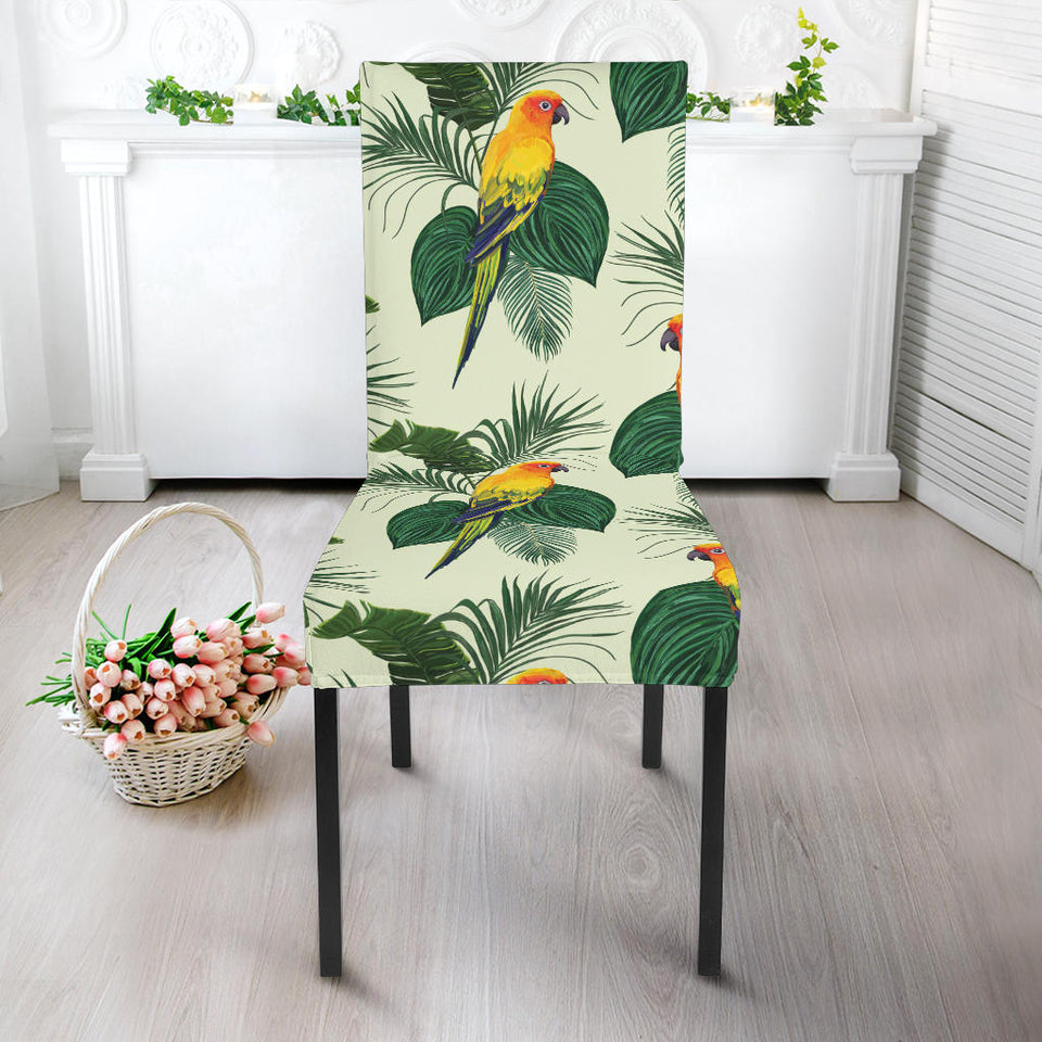 Beautiful Parrot Palm Leaves Pattern Dining Chair Slipcover