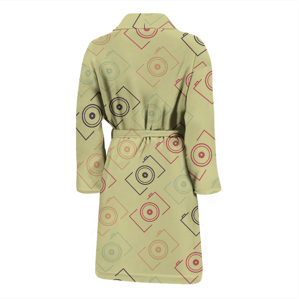 Camera Pattern Print Design 01 Men's Bathrobe