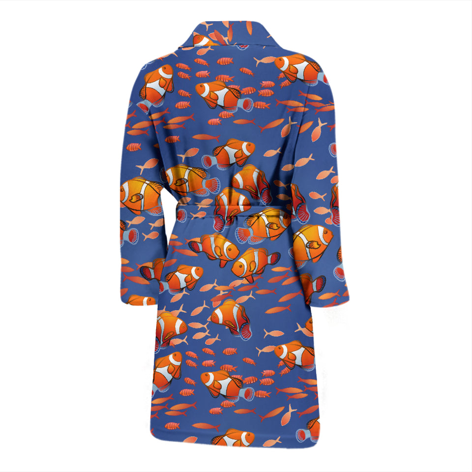 Clown Fish Pattern Print Design 04 Men's Bathrobe