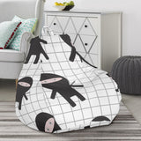 Ninja Pattern Plaid Background Bean Bag Cover