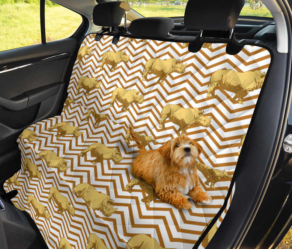 Rhino Yellow Theme Pattern Dog Car Seat Covers