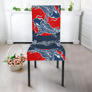 Koi Fish Carp Fishs Hand Drawn Japanese Art Dining Chair Slipcover