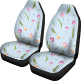 Watercolor Tulips Pattern  Universal Fit Car Seat Covers