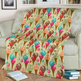 Colorful Ice Cream Pattern Premium Blanket