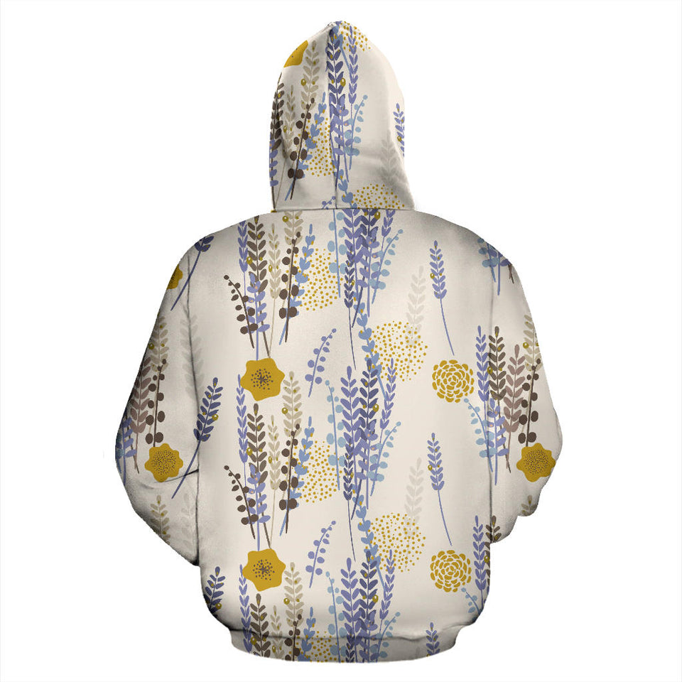 Lavender Modern Pattern Blackground Men Women Pullover Hoodie