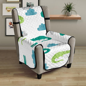 watercolor crocodile pattern Chair Cover Protector