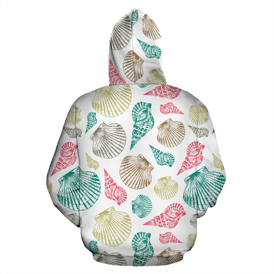 Colorful Shell Pattern Zip Up Hoodie