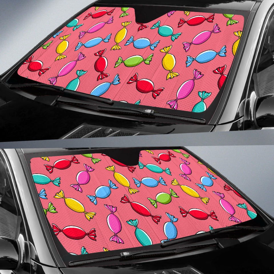 Colorful Wrapped Candy Pattern Car Sun Shade