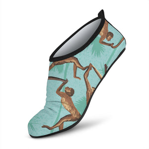 Monkey Palm Tree Background Aqua Shoes