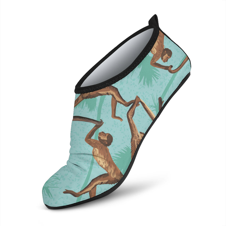 Monkey Palm Tree Background Aqua Shoes