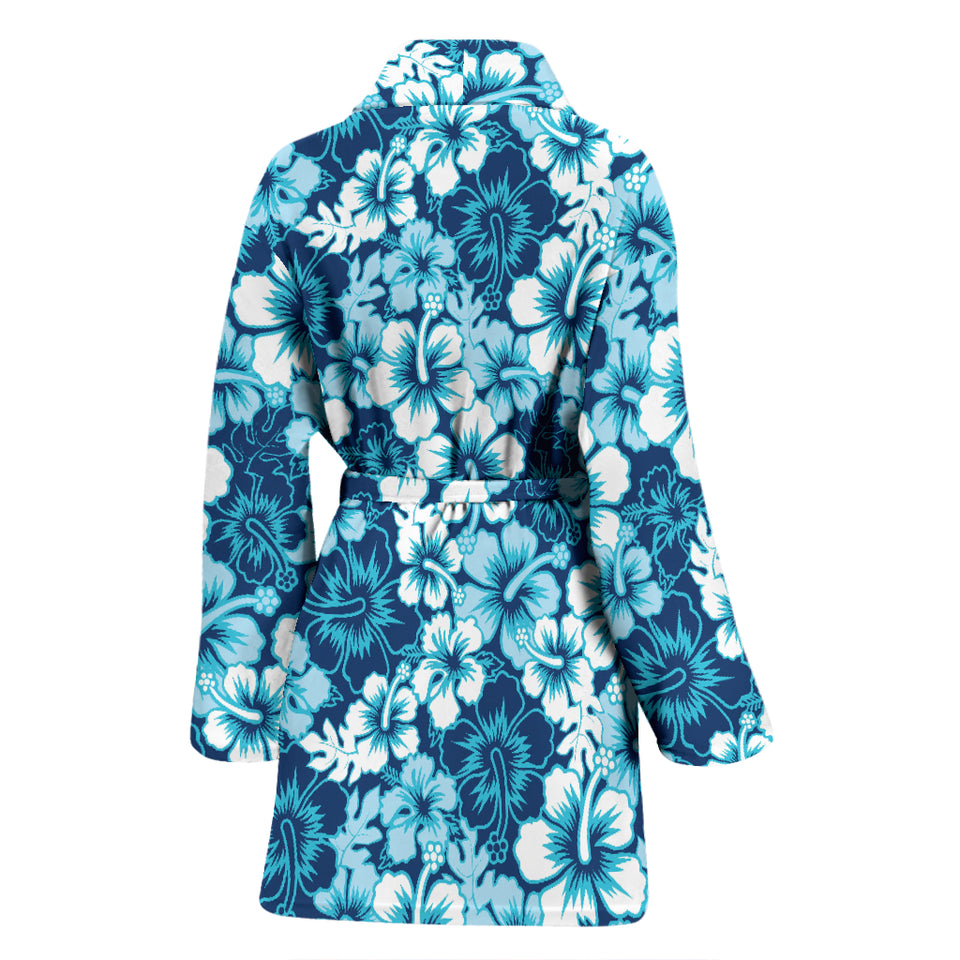 Hibiscus Pattern Print Design 03 Women's Bathrobe00