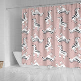 Cute Zebra Pattern Shower Curtain Fulfilled In US